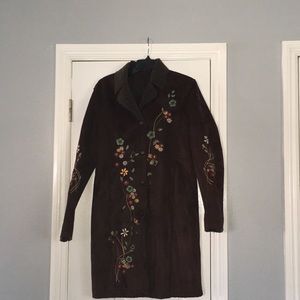 Faux sherpa midi coat